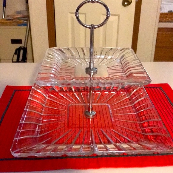 Crystal Glass Tiered Serving Tray - Picture 7 of 7